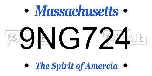 9NG724 Massachusetts License Plate