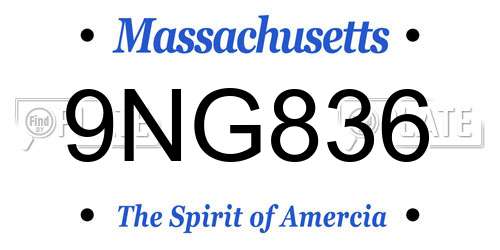 9NG836 Massachusetts License Plate