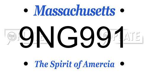 9NG991 Massachusetts License Plate