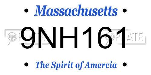 9NH161 Massachusetts License Plate