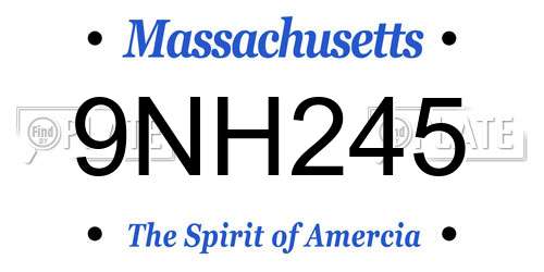 9NH245 Massachusetts License Plate
