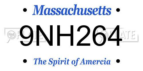 9NH264 Massachusetts License Plate