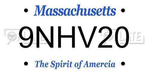 9NHV20 Massachusetts License Plate