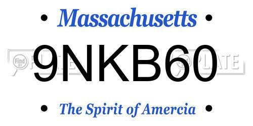 9NKB60 Massachusetts License Plate