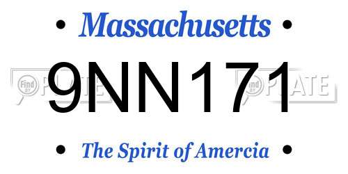 9NN171 Massachusetts License Plate