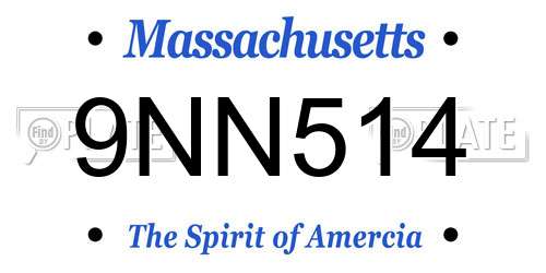 9NN514 Massachusetts License Plate