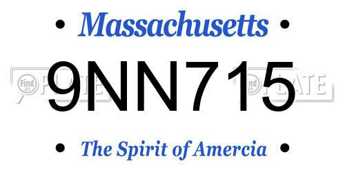 9NN715 Massachusetts License Plate