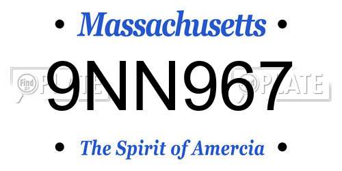 9NN967 Massachusetts License Plate