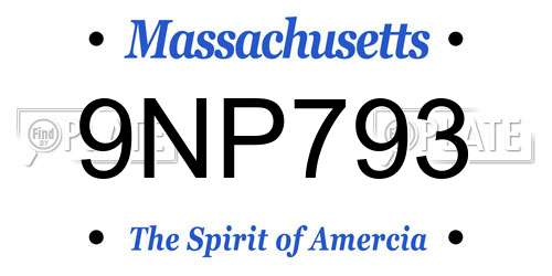 9NP793 Massachusetts License Plate