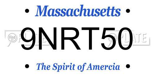 9NRT50 Massachusetts License Plate