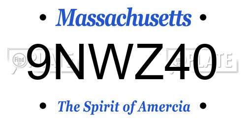 9NWZ40 Massachusetts License Plate
