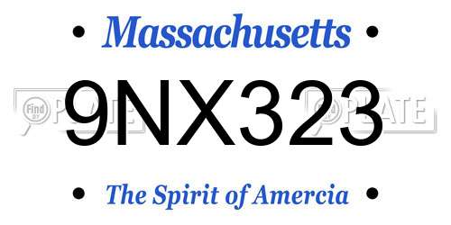 9NX323 Massachusetts License Plate