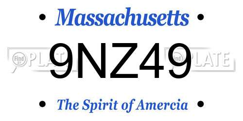 9NZ49 Massachusetts License Plate