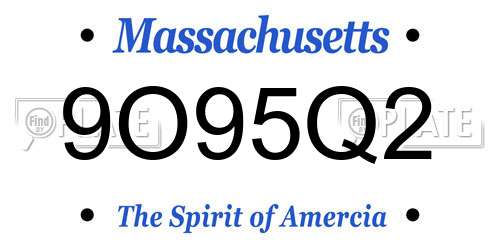9O95Q2 Massachusetts License Plate