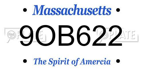 9OB622 Massachusetts License Plate
