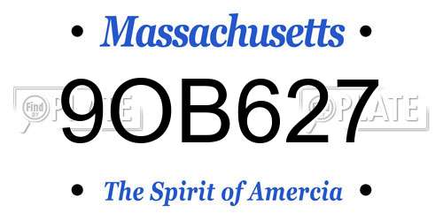 9OB627 Massachusetts License Plate