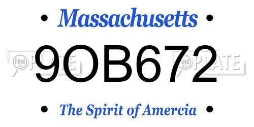9OB672 Massachusetts License Plate