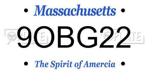 9OBG22 Massachusetts License Plate