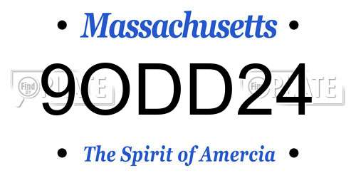 9ODD24 Massachusetts License Plate