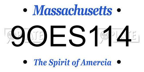 9OES114 Massachusetts License Plate