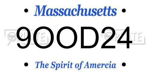 9OOD24 Massachusetts License Plate