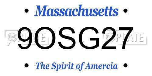 9OSG27 Massachusetts License Plate