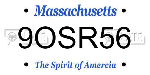9OSR56 Massachusetts License Plate