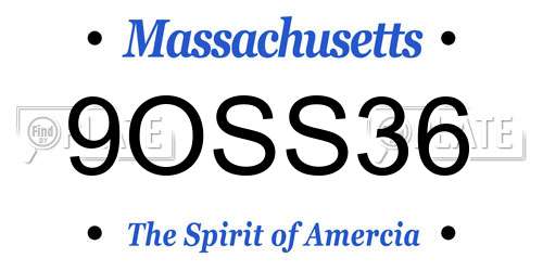 9OSS36 Massachusetts License Plate