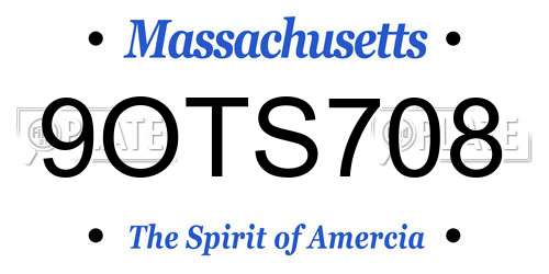 9OTS708 Massachusetts License Plate