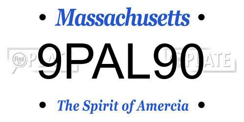 9PAL90 Massachusetts License Plate