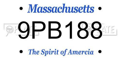 9PB188 Massachusetts License Plate