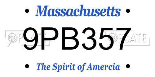 9PB357 Massachusetts License Plate