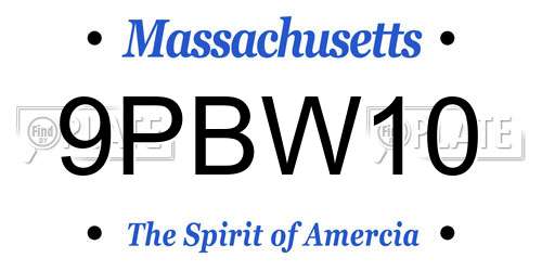 9PBW10 Massachusetts License Plate