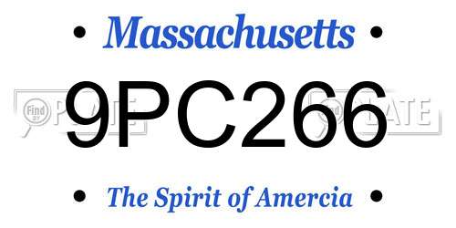 9PC266 Massachusetts License Plate