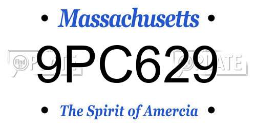 9PC629 Massachusetts License Plate