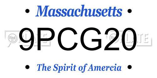 9PCG20 Massachusetts License Plate