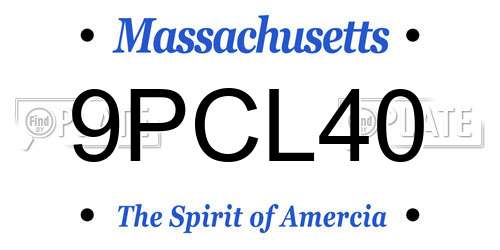9PCL40 Massachusetts License Plate