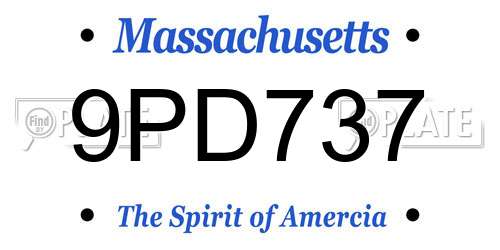 9PD737 Massachusetts License Plate