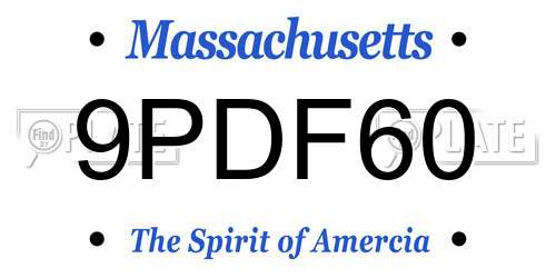 9PDF60 Massachusetts License Plate