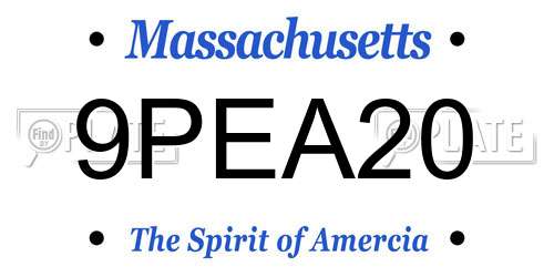 9PEA20 Massachusetts License Plate