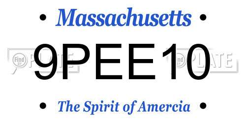 9PEE10 Massachusetts License Plate
