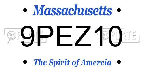 9PEZ10 Massachusetts License Plate