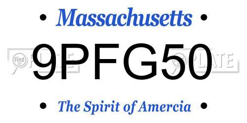 9PFG50 Massachusetts License Plate