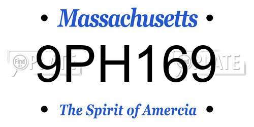 9PH169 Massachusetts License Plate