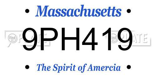 9PH419 Massachusetts License Plate
