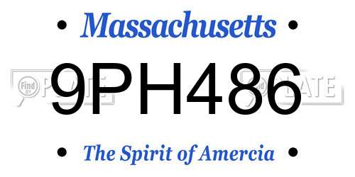 9PH486 Massachusetts License Plate