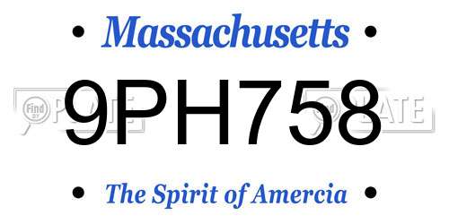 9PH758 Massachusetts License Plate