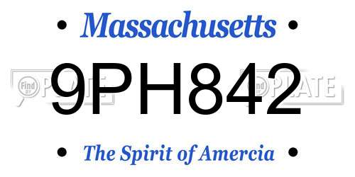 9PH842 Massachusetts License Plate