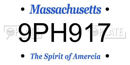 9PH917 Massachusetts License Plate