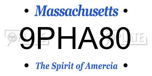 9PHA80 Massachusetts License Plate